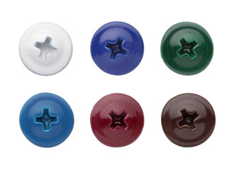 blue self-drilling screw colored head steel silver