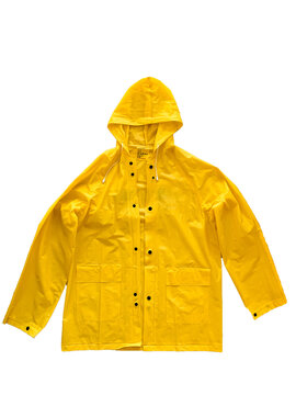 Yellow raincoat with transparent background