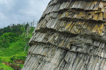 Naklejka premium natural background, rock fragment from volcanic lava pillars