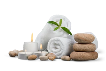 Keuken foto achterwand Spa Spa-concept met zen basaltstenen en handdoeken