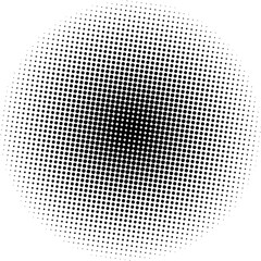 White and black circles, gradient halftone background. Vector illustration.