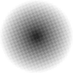 White and black circles, gradient halftone background. Vector illustration.