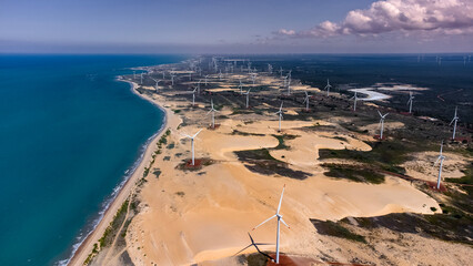 Praia Tropical Paisagem Paradisíaca Paraíso Mar Oceano Atlântico Natureza Energia Eólica Vento Rio Grande do Norte Enxu Queimado São Miguel do Gostoso RN Nordeste Brasil Viagem Turismo Turístico Verão © Pedro