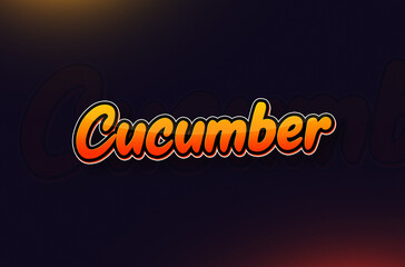 Vegetable name Cucumber text design