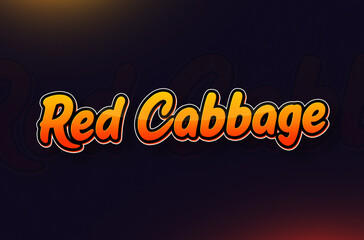 Vegetable name Red Cabbage text design