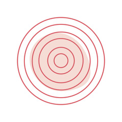 Abstract circle and spot with stripes on white