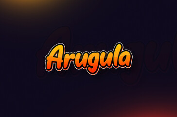 Vegetable name Arugula text design