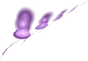 purple decorative branch of purple flowers, isolated element, decor