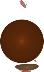 composition of round and oval shapes in brown tones, isolated element, decor