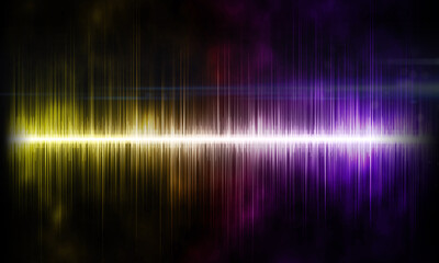 Obraz premium Line soundwave abstract background with voice music technology. Flow soundwave design.