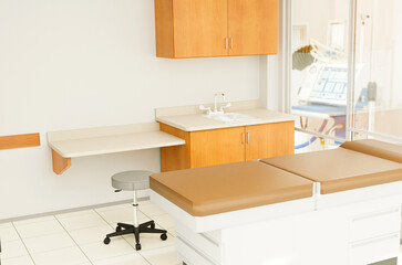Interior of medical office in health clinic. Medicine and health care. 3d illustration.