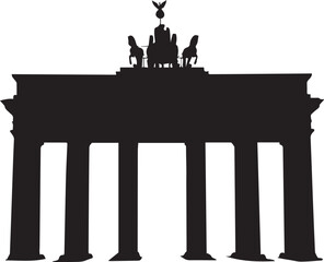 Naklejka premium Brandenburg gate silhouette in Berlin on a white background 