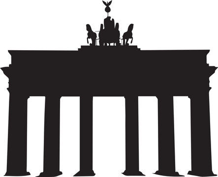 black silhouette brandenburg gate architecture