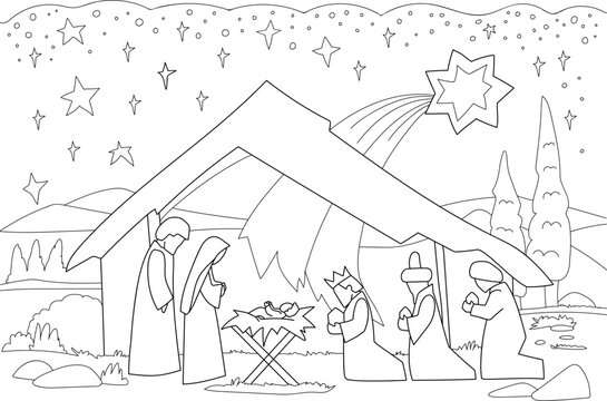810 Nativity Scene Sketch Images Stock Photos  Vectors  Shutterstock