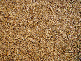 Flat area of wood chips 