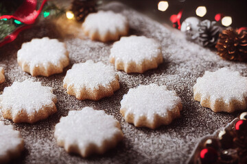 Christmas cookies, illustration of festive pastries
