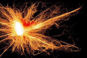 explosion isolated on black background