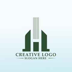 Obraz premium Modern financial institution logo H