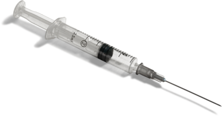 Plastic syringe isolated on white background