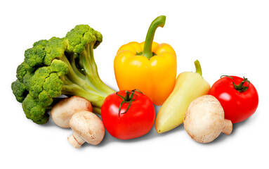 Excellent fresh vegetables,isolated on white with clipping path