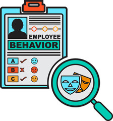 Behavior or behaviour aka employee behavior for human resource vector illustration