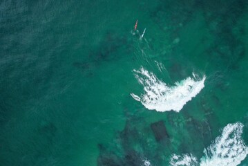 Birds eye view of Kayakers