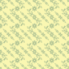 Seamless patterns, Set of floral design elements. Beautiful for print textile and background. Vector illustration