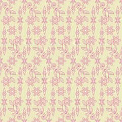 Seamless patterns, Set of floral design elements. Beautiful for print textile and background. Vector illustration