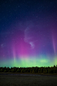 Green aurora at Bruce Peninsula National Park, Singing Sands Beach Tobermory