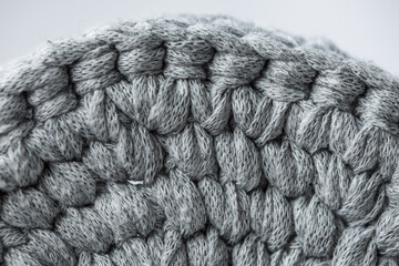 gray crocheted basket, stuff organizer, crochet baskets bottom, pattern for crocheting,...