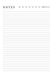 Notes Pages Printable, Writing Paper, Blank Notes, Study Note Template, Lecture Notes