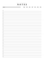 Notes Pages Printable, Writing Paper, Blank Notes, Study Note Template, Lecture Notes