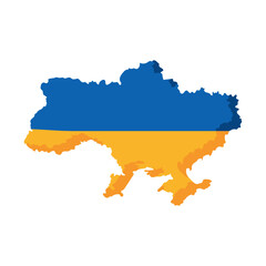 ukraine flag in map