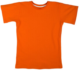 Orange t-shirt isolated on  background