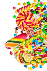 Obraz premium Candies assortment isolated on white background