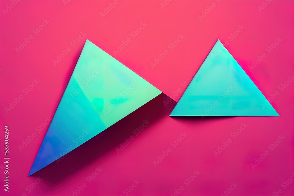 Poster minimal abstract background for branding and product presentation. green subtle geometric on pink ba