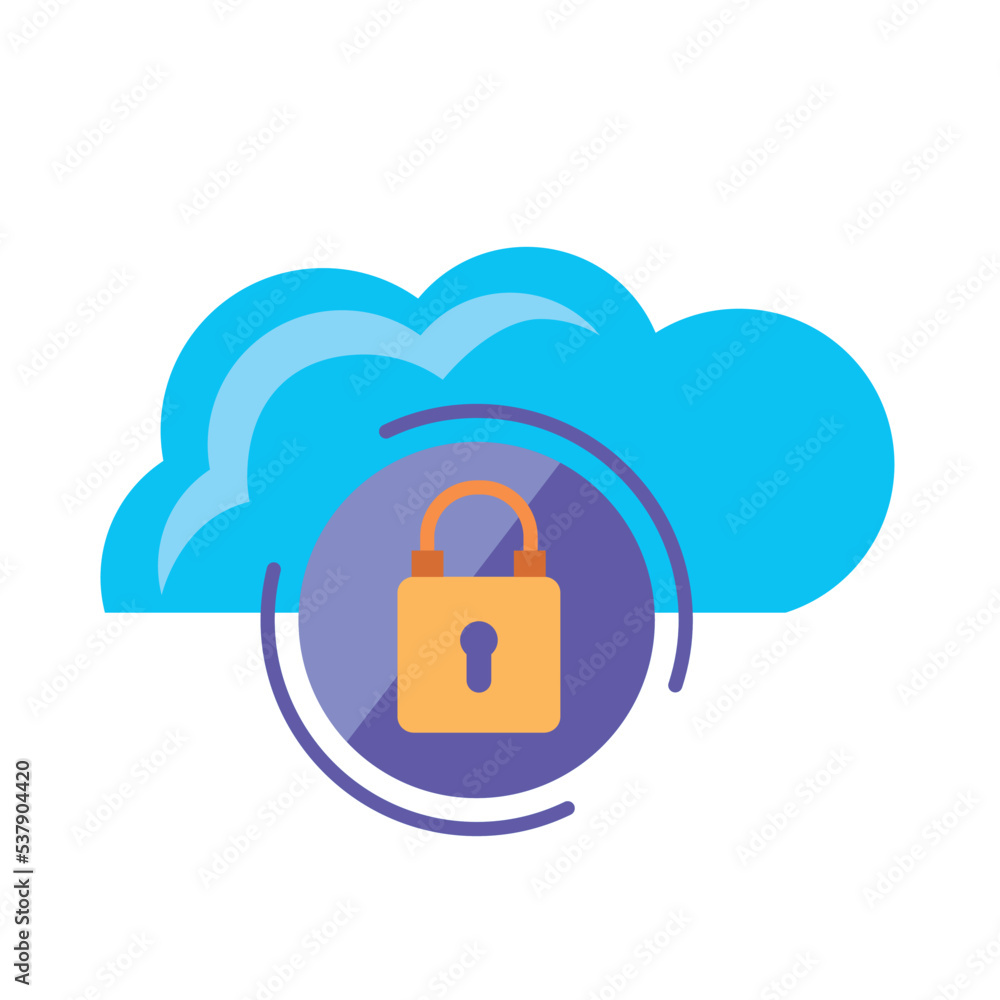 Poster padlock in cloud computing