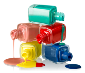 Nail polishes isolated on background