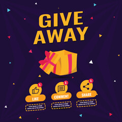 Giveaway quiz contest for social media post template giveaway prize win competition