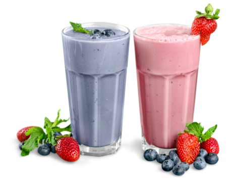 Fruit Smoothies   Isolated on a White Background