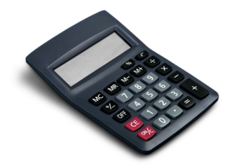 Calculator isolated on white background