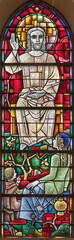 ZURICH, SWITZERLAND - JUNE 27, 2022: The Jesus at teaching in St. Peter und Paul church by Albin Schweri (1885 - 1946).