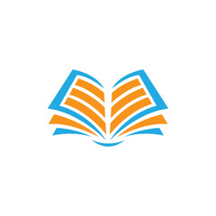 open book icon logo vector design template