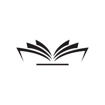 open book icon logo vector design template