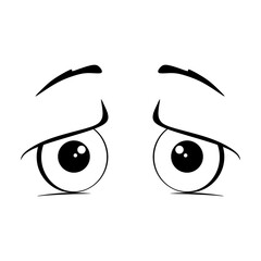 Cartoon Sad eyes isolated on white background. Sad eyes illustration. vector eps10