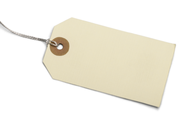 Close up of blank price label on  background