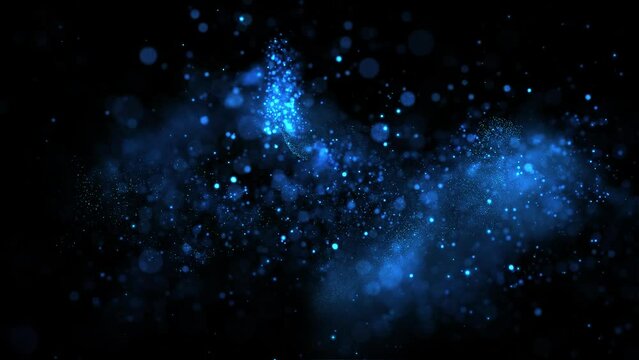 Blue Glitter Particles Loop Background
