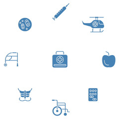 Medical and healthcare icons set. Set of editable stroke icons.Vector set of Medical and healthcare 