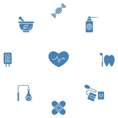 Medical and healthcare icons set. Set of editable stroke icons.Vector set of Medical and healthcare 