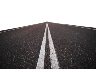 asphalt road with continuous lines isolated